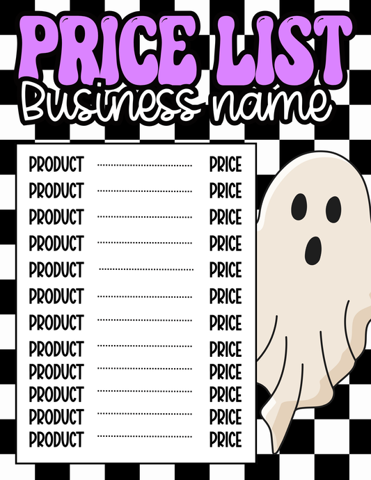 Checkered Ghost Price Sheet (purple)