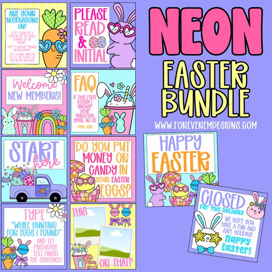 Neon Easter Graphic Bundle