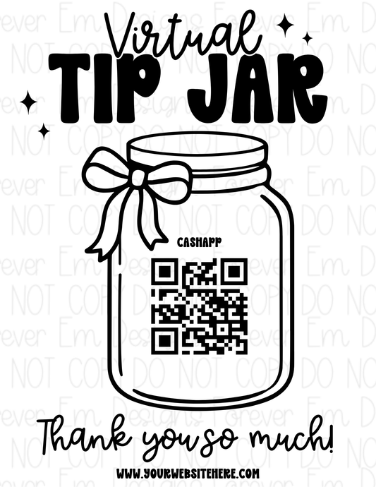 Tip Jar Sign Template