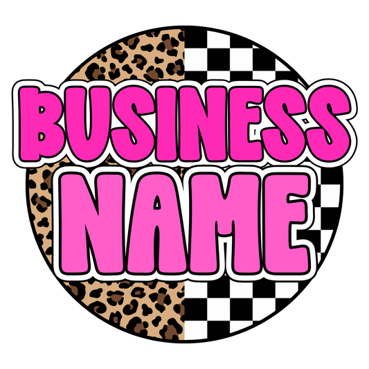 Leopard + Checkered Print Premade Logo