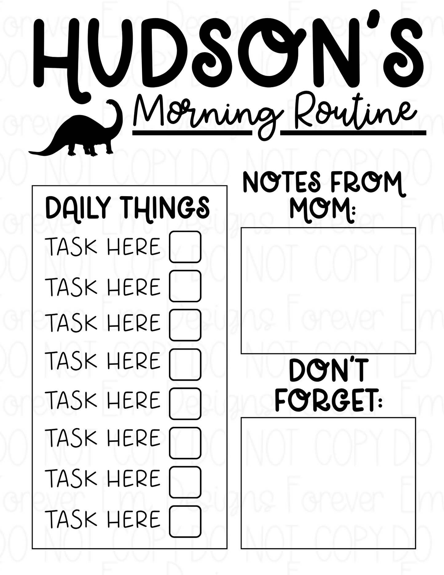 Kid’s Morning Routine template