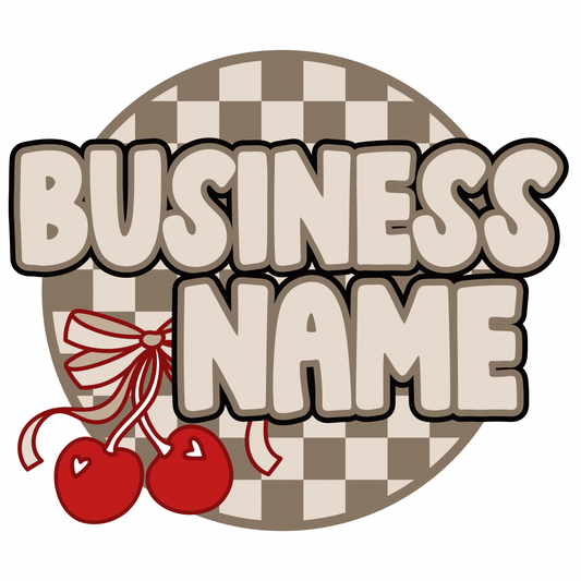 Neutral cherry checkered logo
