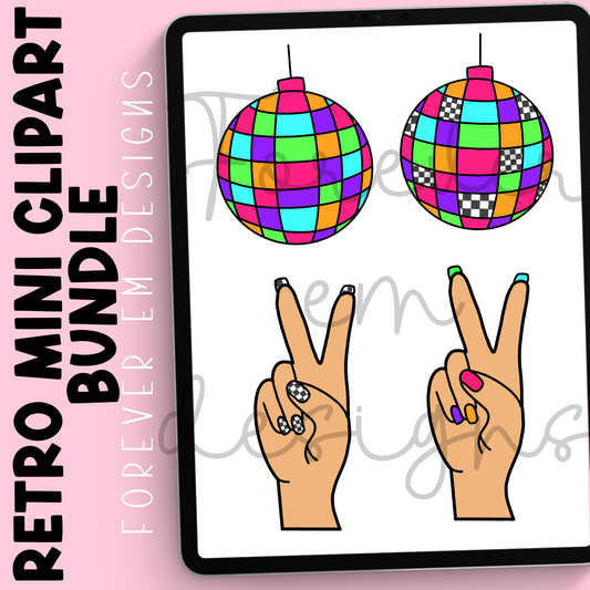 Retro Mini Clipart Bundle