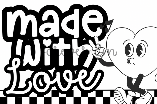 Made with Love Thermal Sticker Design
