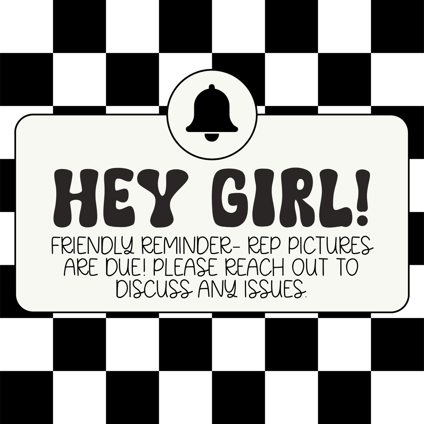 Checkered Print Rep Reminder Graphic