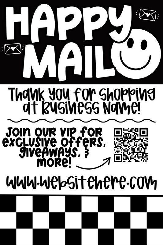 Happy Mail customizable thermal label design