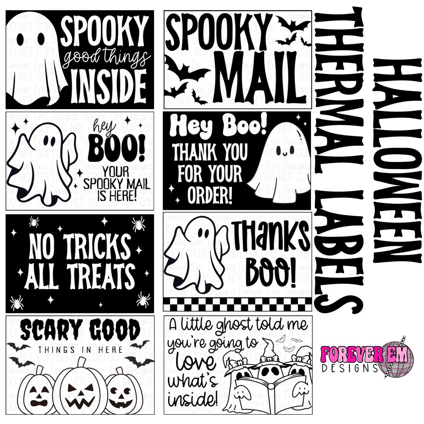 Halloween thermal label bundle