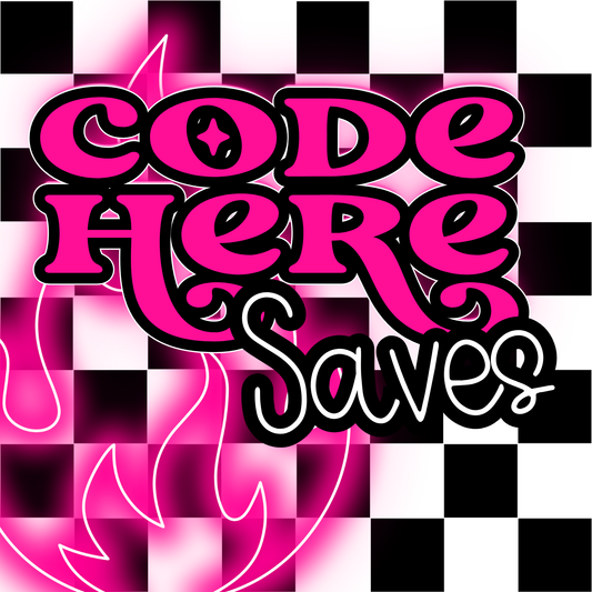 Edgy neon Rep Code graphic