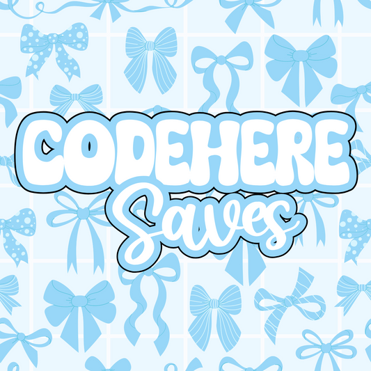 Blue bow Rep Code graphic