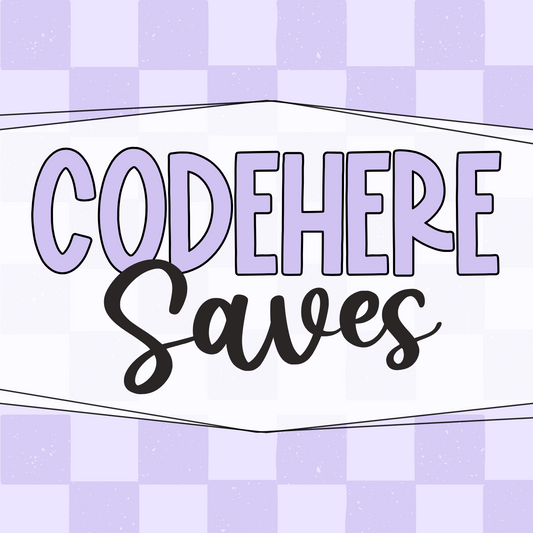 Purple checkered Rep Code graphic
