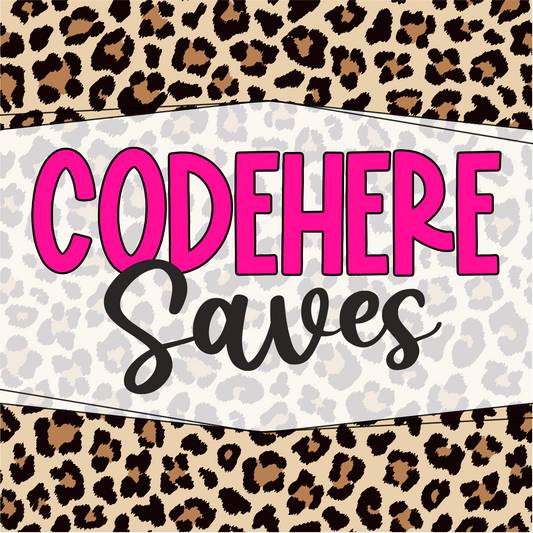 Leopard print Rep Code graphic