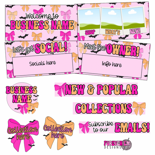 Preppy Halloween Website Bundle (pink)