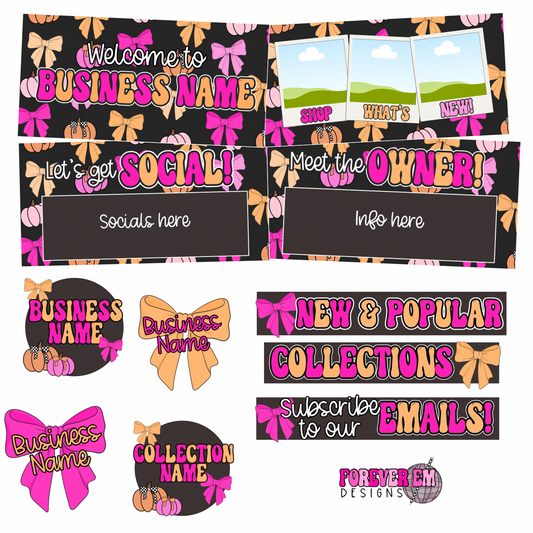 Preppy Halloween Website Bundle (black)