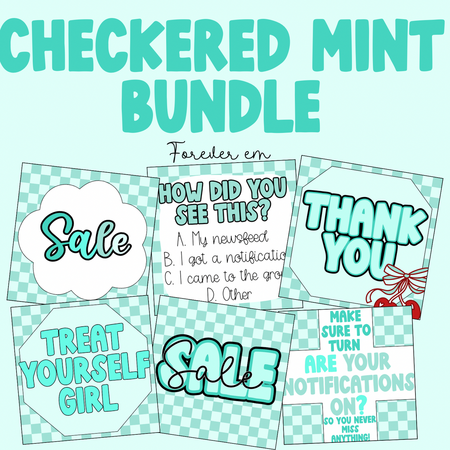 Mint checkered bundle