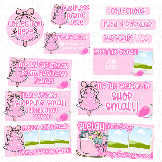 Pink Christmas Website Bundle
