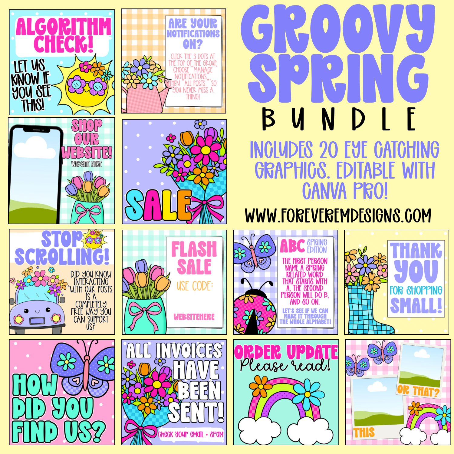 Groovy Spring Graphic Bundle – Forever Em Designs