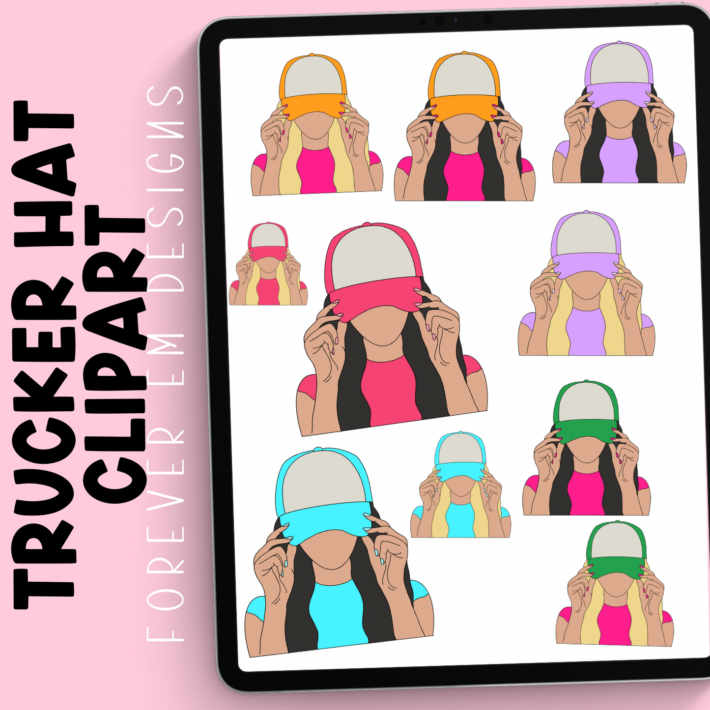 Trucker Hat Clipart Bundle