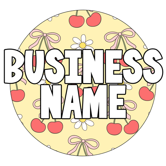 Yellow Cherry/Bow Premade Logo