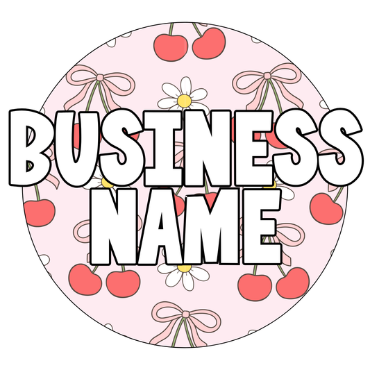 Pink Cherry/Bow Premade Logo