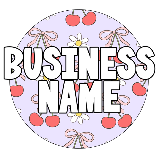 Purple Cherry/Bow Premade Logo