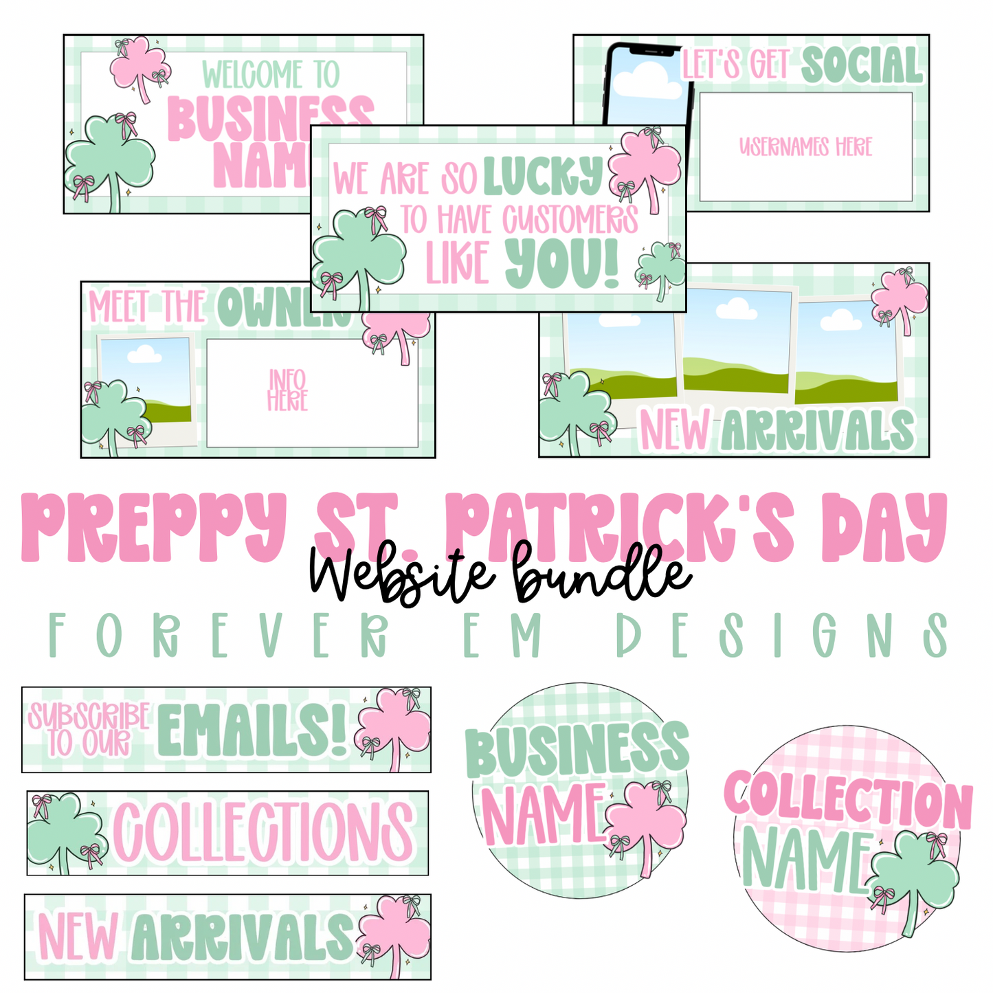 Preppy St. Patrick’s Day Website Bundle