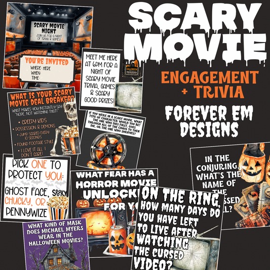 Scary Movie Night Engagement + Trivia