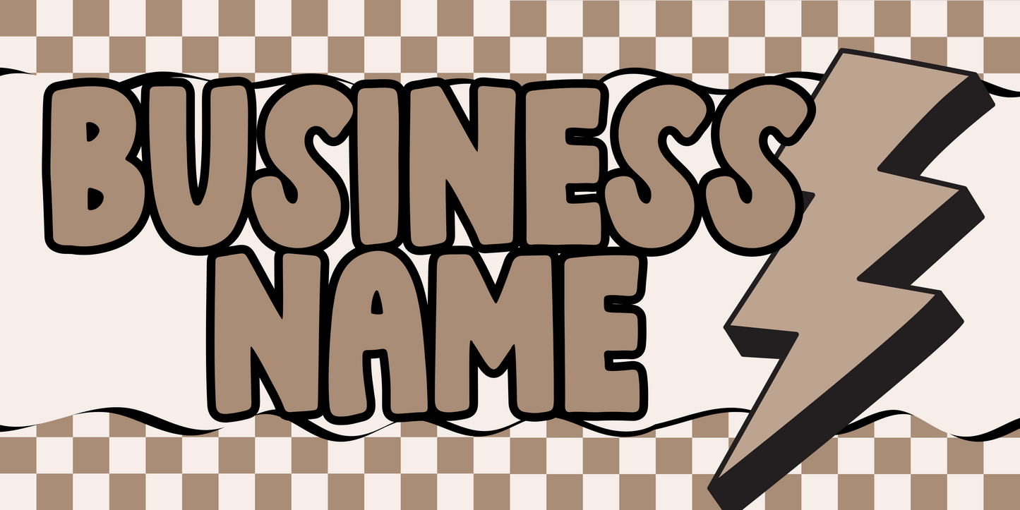 Checkered Lightning Bolt Facebook Cover