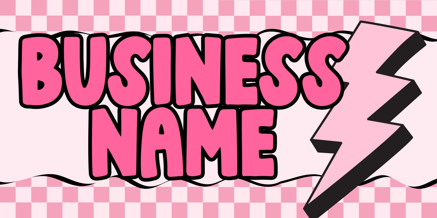 Checkered Lightning Bolt Facebook Cover