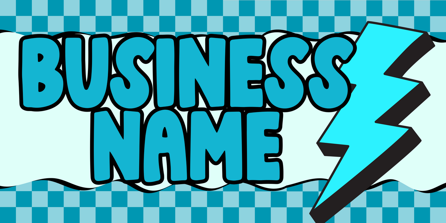 Checkered Lightning Bolt Facebook Cover