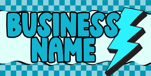 Checkered Lightning Bolt Facebook Cover