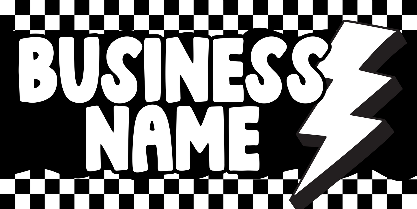 Checkered Lightning Bolt Facebook Cover