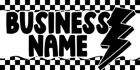 Checkered Lightning Bolt Facebook Cover