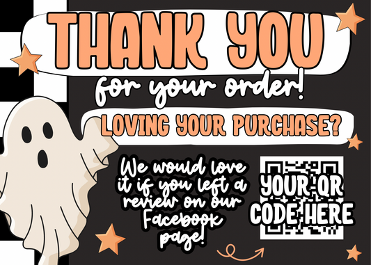 Checkered Halloween Thank You Card Template