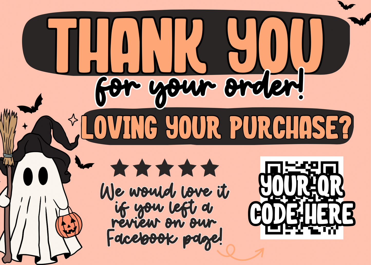 Ghost Halloween Thank You Card Template