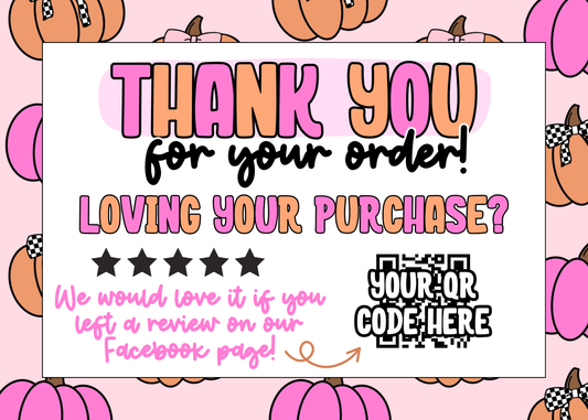 Preppy Fall Thank You Card Template