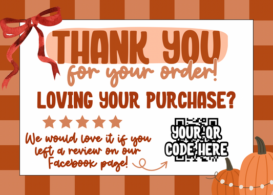 Checkered Fall Thank You Card Template