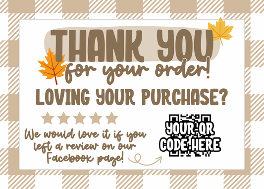 Plaid Fall Thank You Card Template
