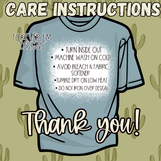 Cactus Care Instruction Card Design