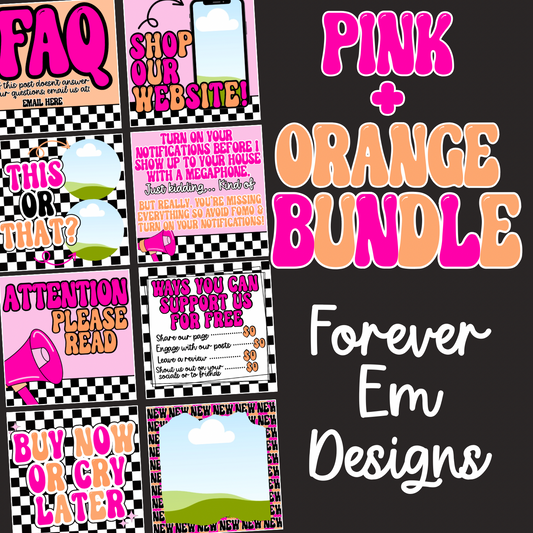 Pink + Orange Checkered Bundle
