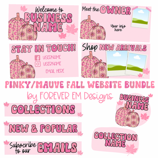 Pink/Mauve Fall Website Bundle