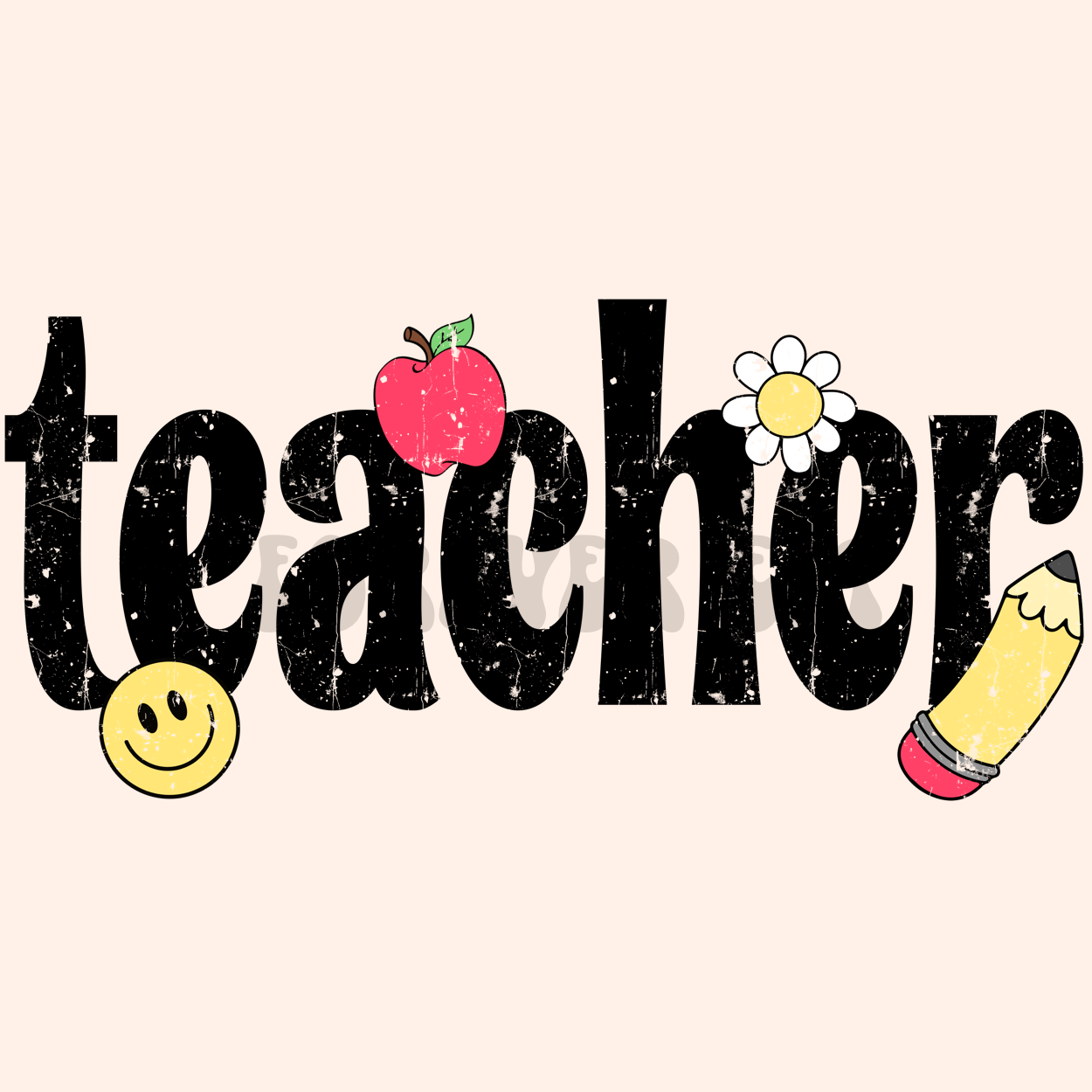 Retro teacher png add your own custom name!