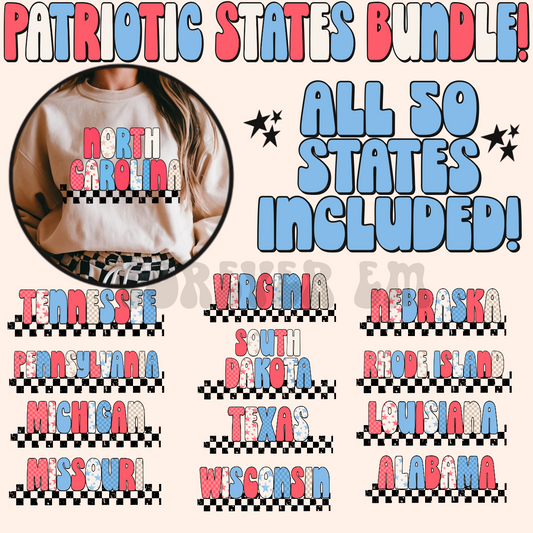 Patriotic 50 States BUNDLE png