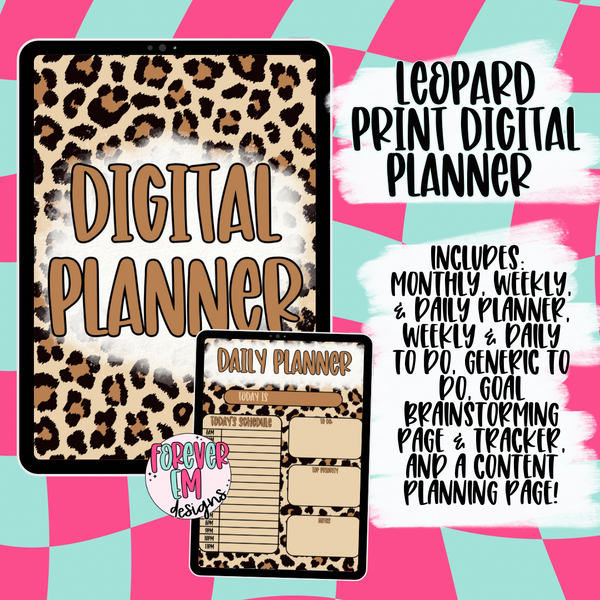 Leopard Print Digital Planner – Forever Em Designs